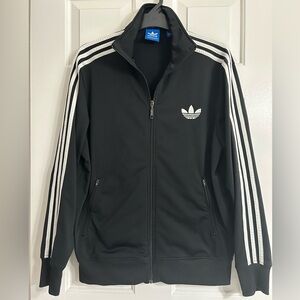 Adidas Men's Black and White Track Jacket ~ Large